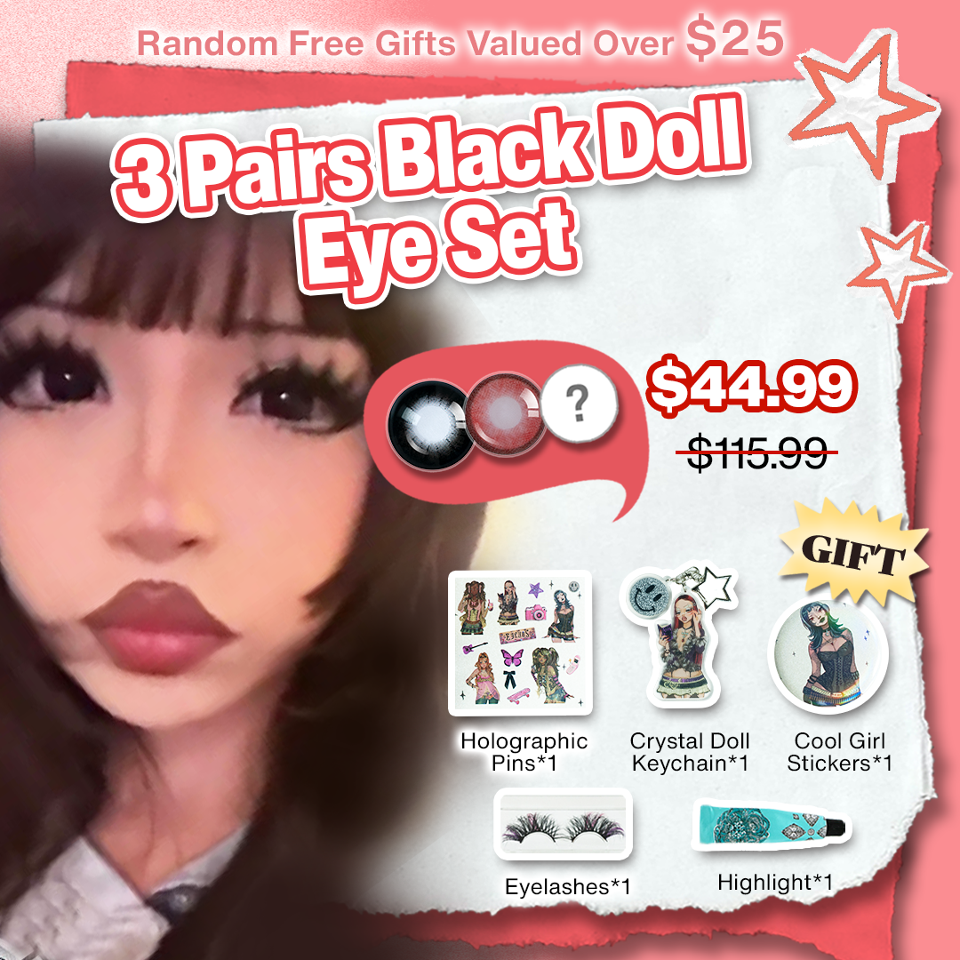 3 Pairs Black Doll Eye Set l Black l Doll l 1 Year (Customized✨)
