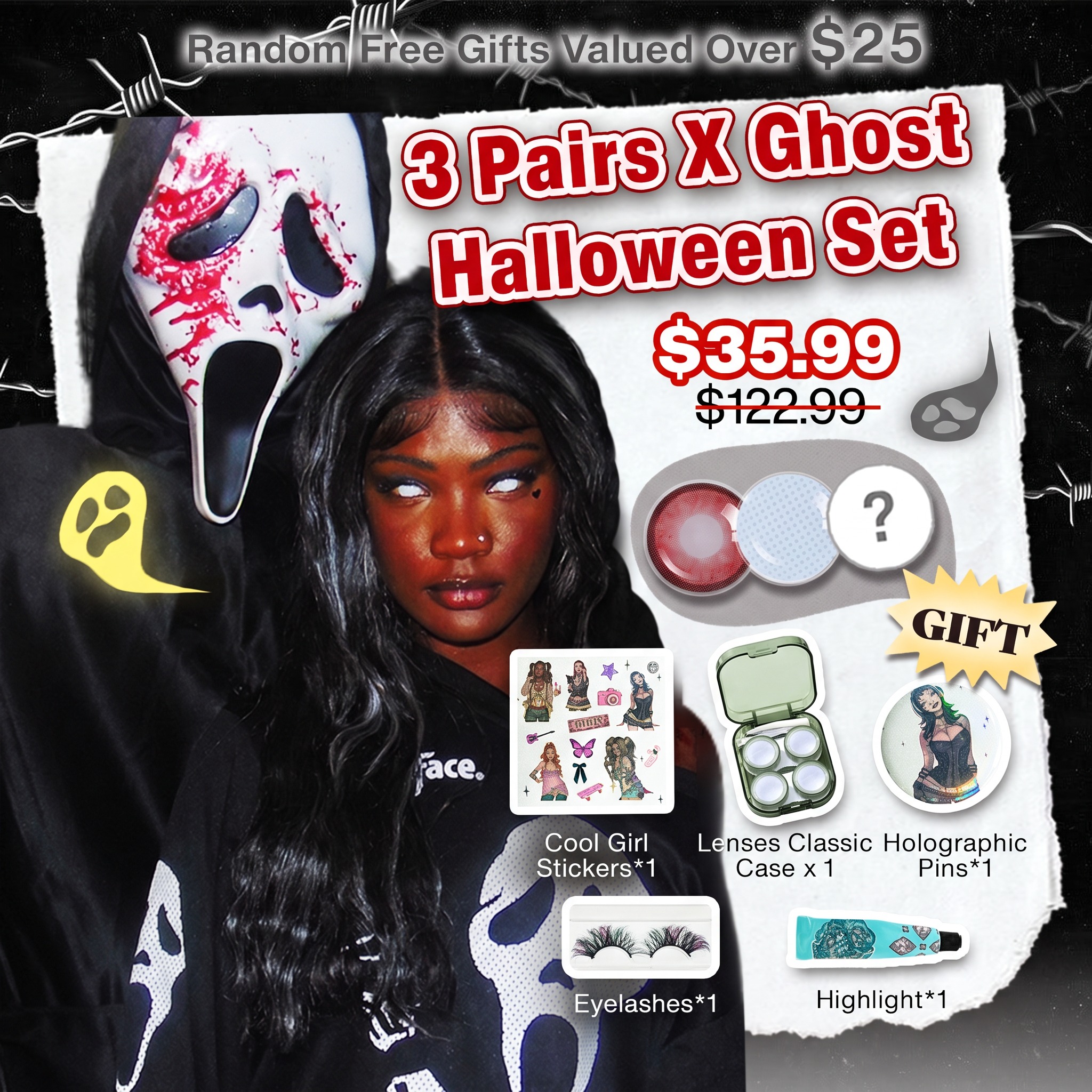 3 Pairs X Ghost Halloween Set | Bigger (Customized✨)