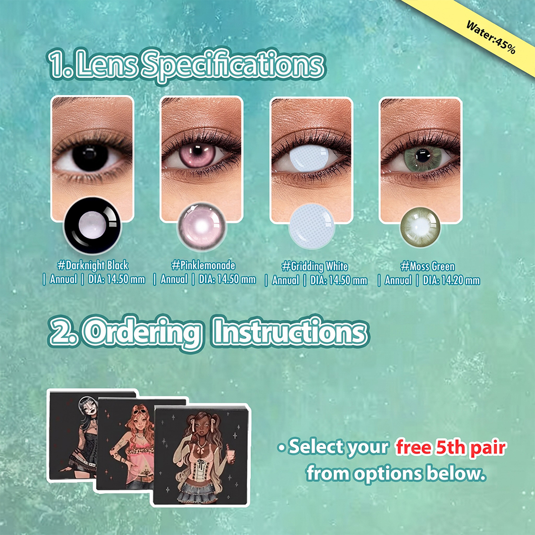 5 Pairs Dolly Bigger Eye Set | Black | Enlarge (Customized✨)