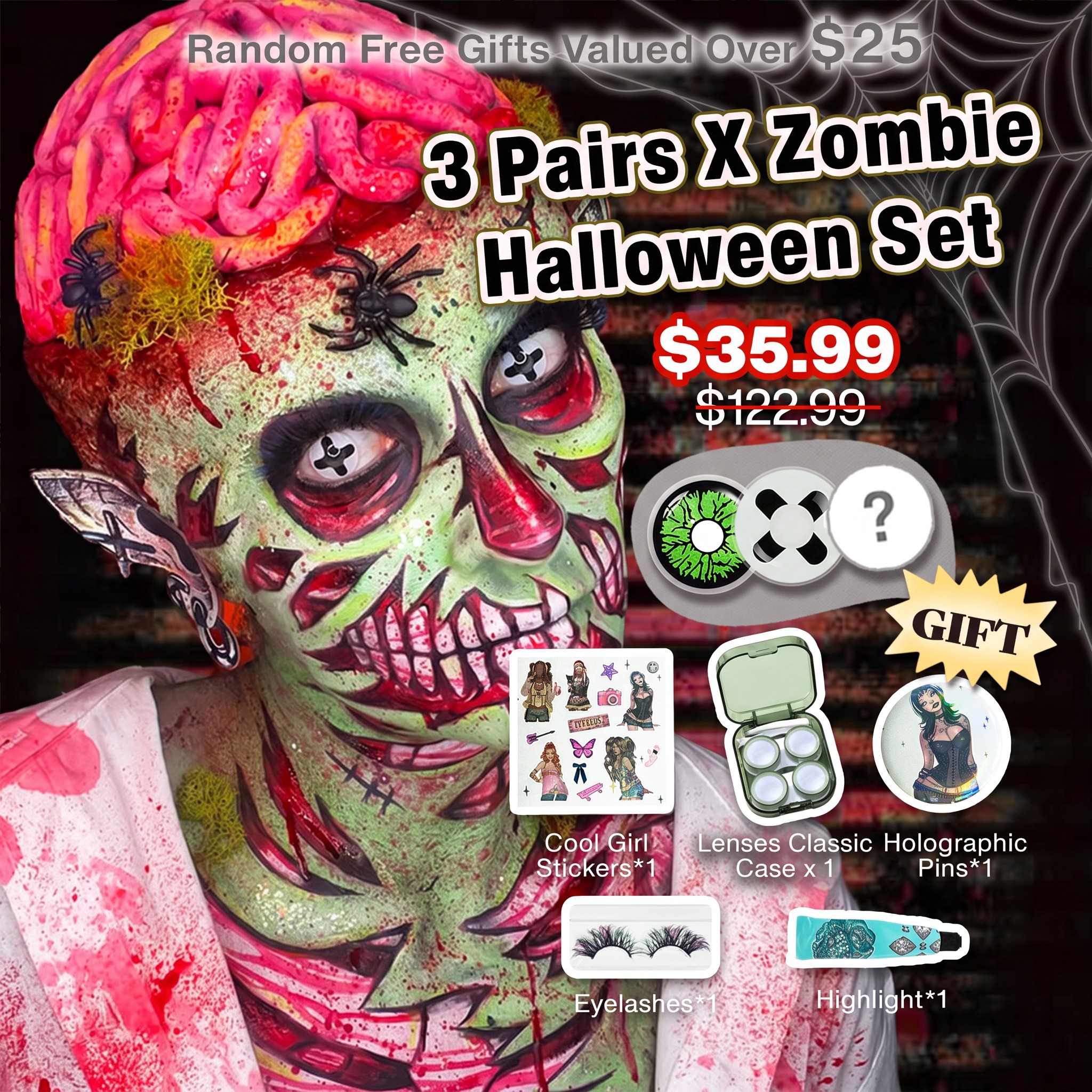 3 Pairs X Zombie Halloween Set (Customized✨)