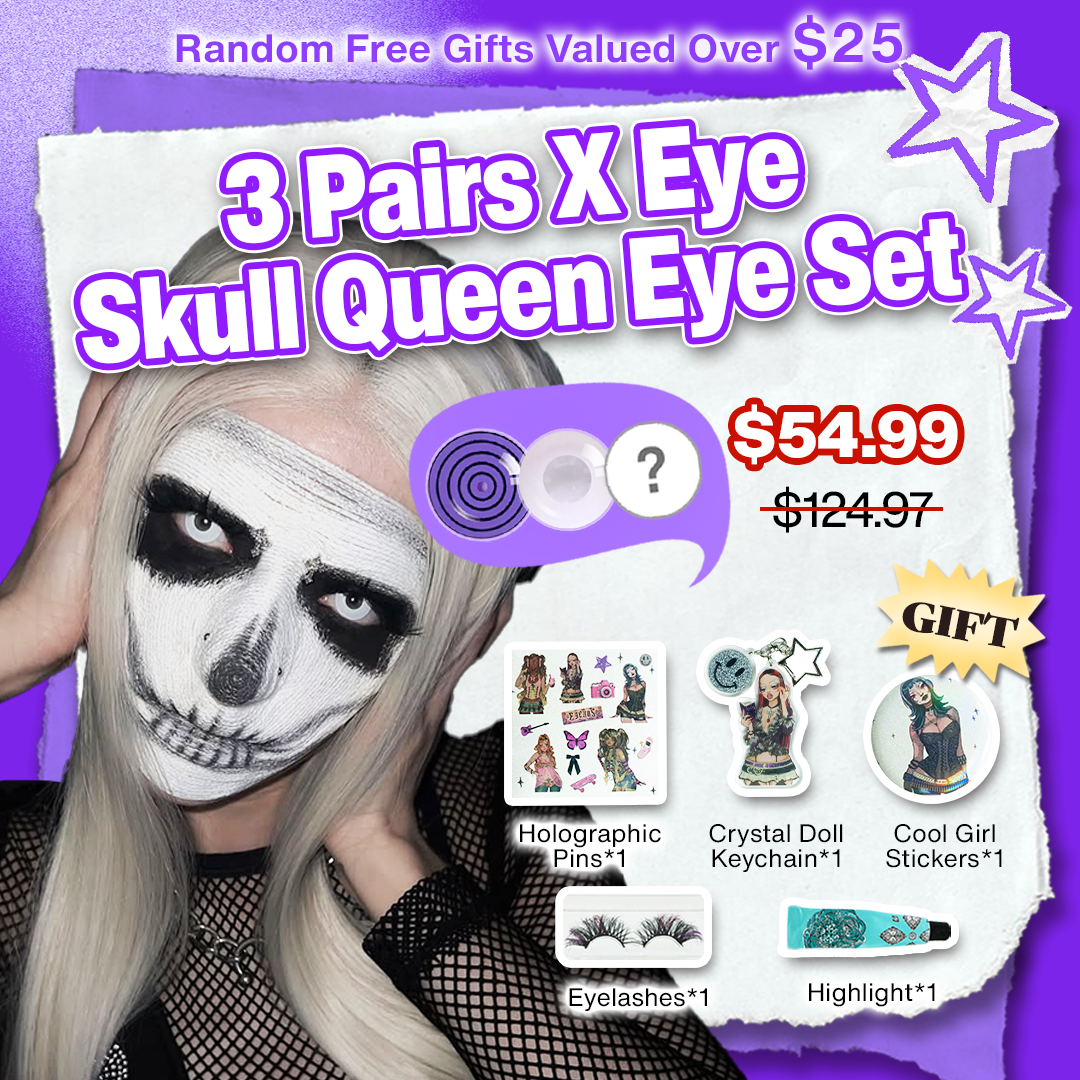 3 Pairs X Skull Queen Eye Set (Customized✨) 
