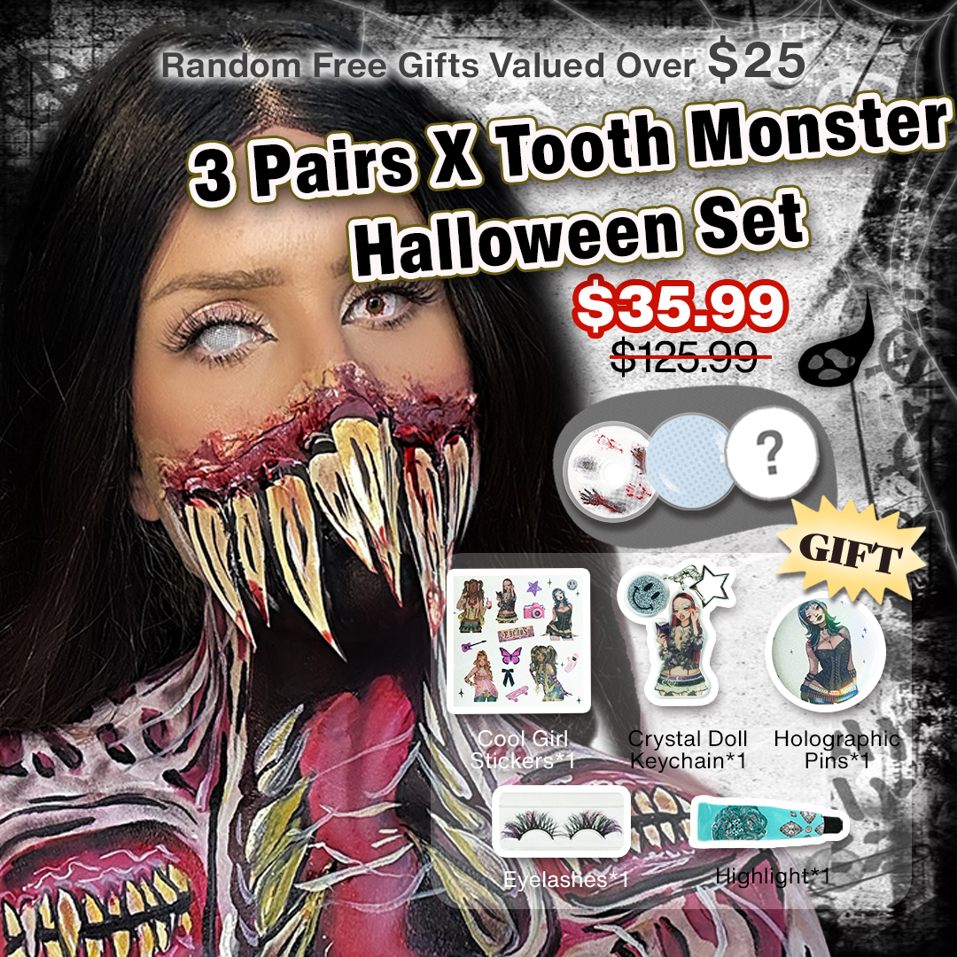 3 Pairs X Tooth Monster Halloween Set (Customized✨)