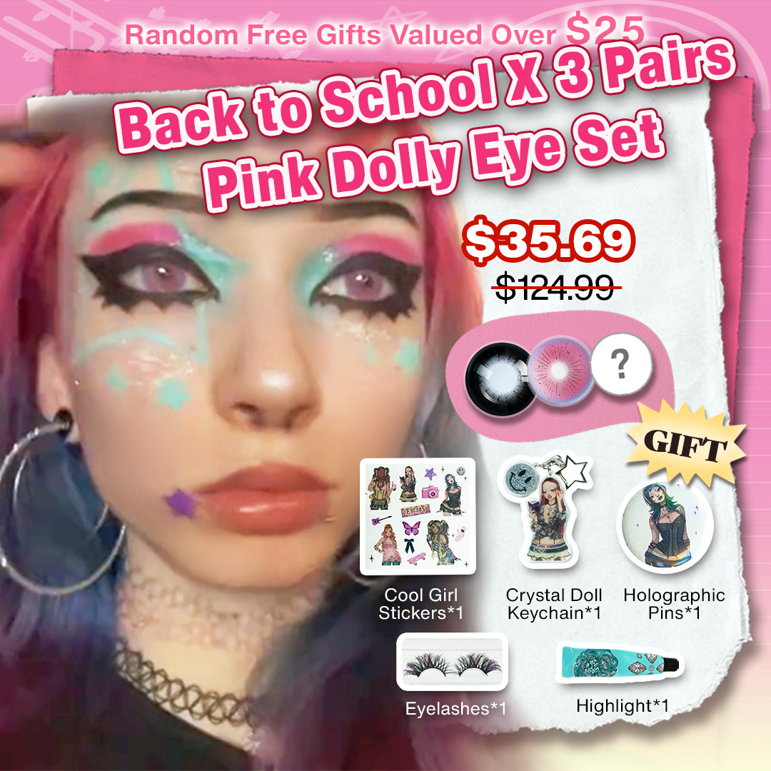 Back to School X 3 Pairs Pink Dolly Eye Set | 16mm (Customized✨)