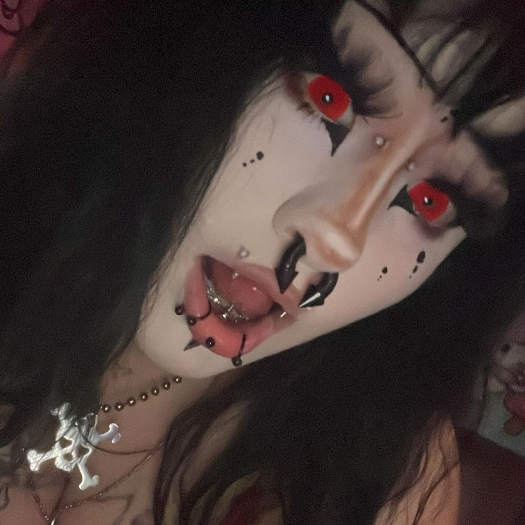 FAE'S Red Demon Doll Eye Mini Sclera Contact Lenses (17MM)