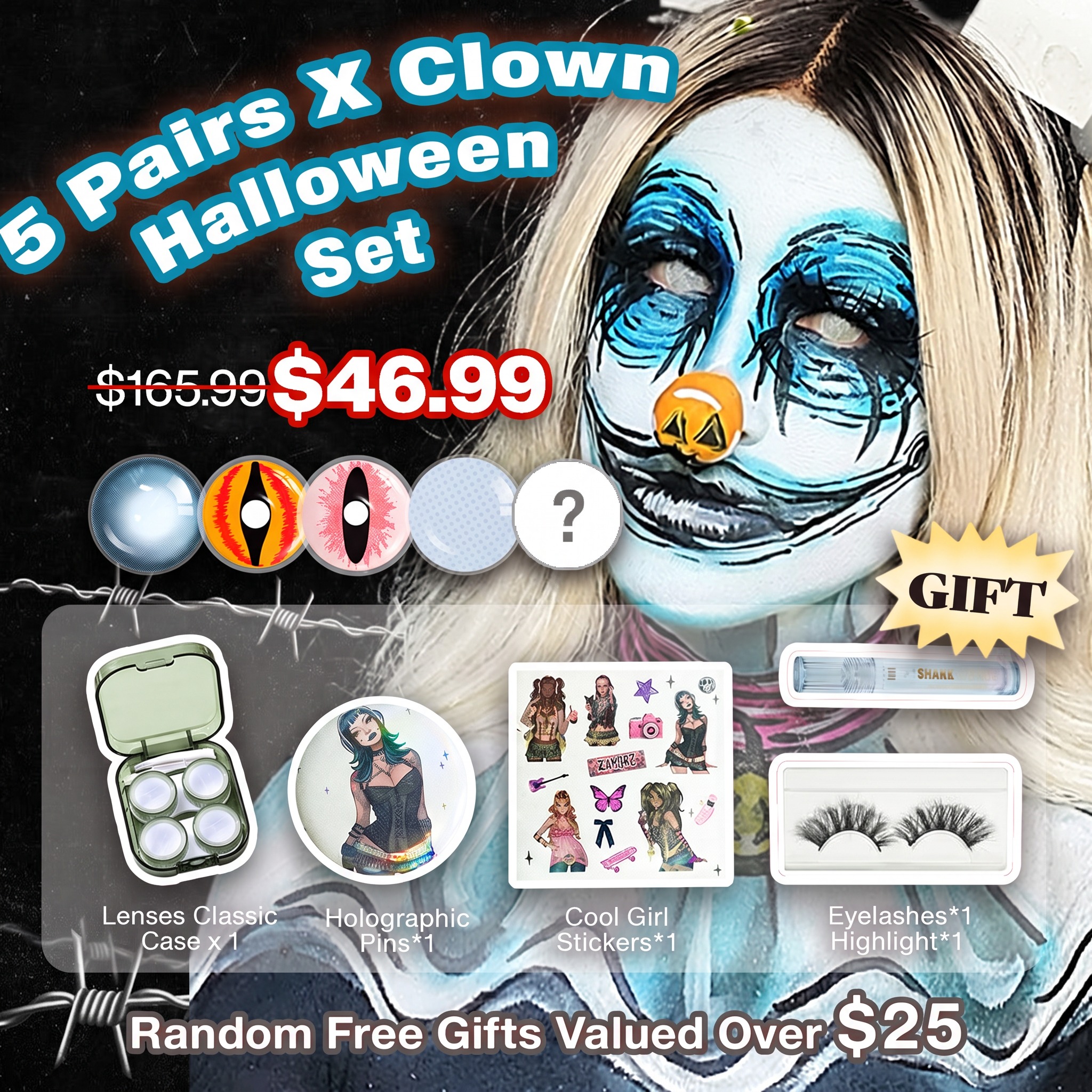 5 Pairs X Clown Halloween Set (Customized✨)