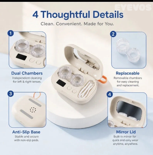 EYEVOS Sparkle Automatic Ultrasonic Contact Lens Cleaner