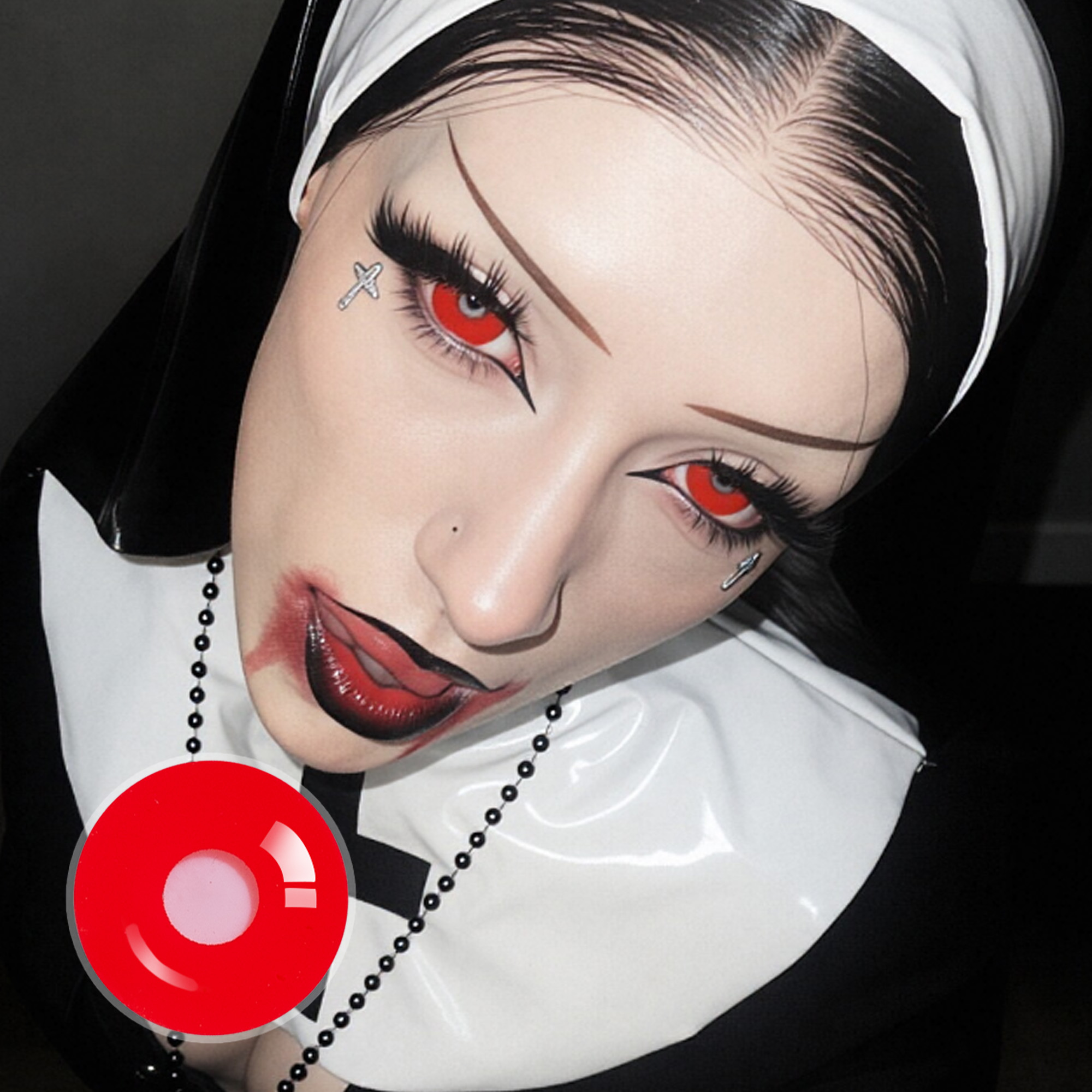 spookybabeex X Red Demon Doll Eye Mini Sclera Contact Lenses (17MM)