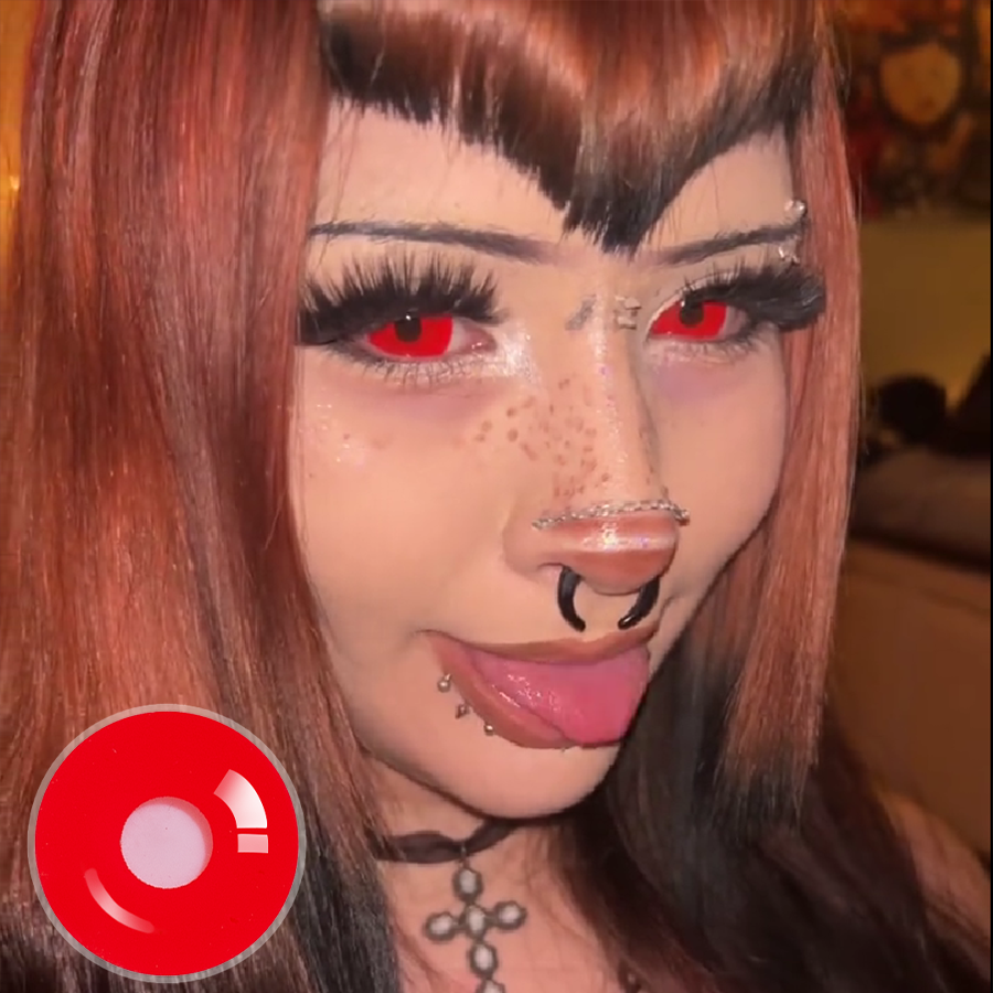 Rhianna's Red Demon Doll Eye Mini Sclera Contact Lenses (17MM)