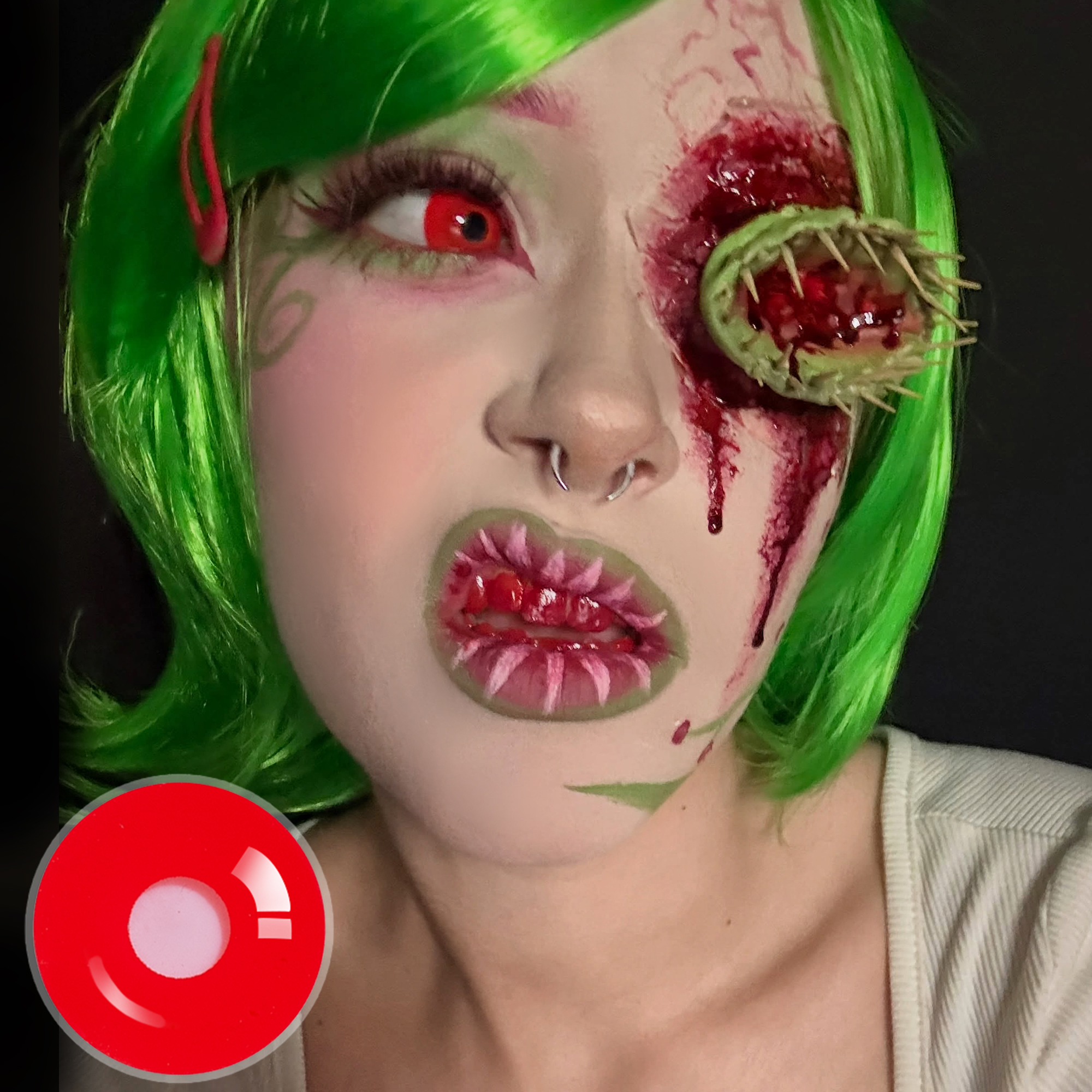 Red Demon Doll Eye Mini Sclera (Halloween) Contact Lenses (17MM)