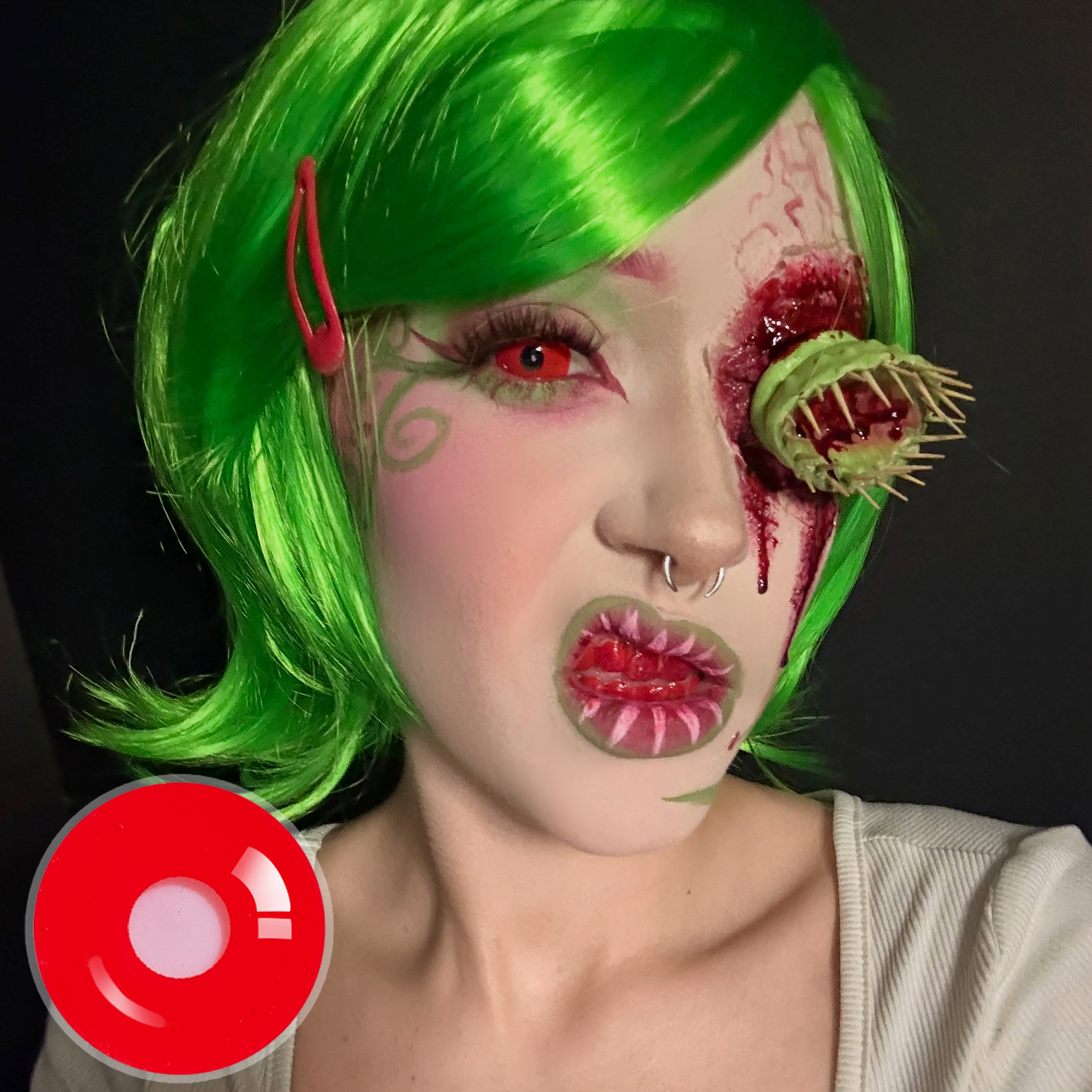 Red Demon Doll Eye Mini Sclera (Halloween) Contact Lenses (17MM)