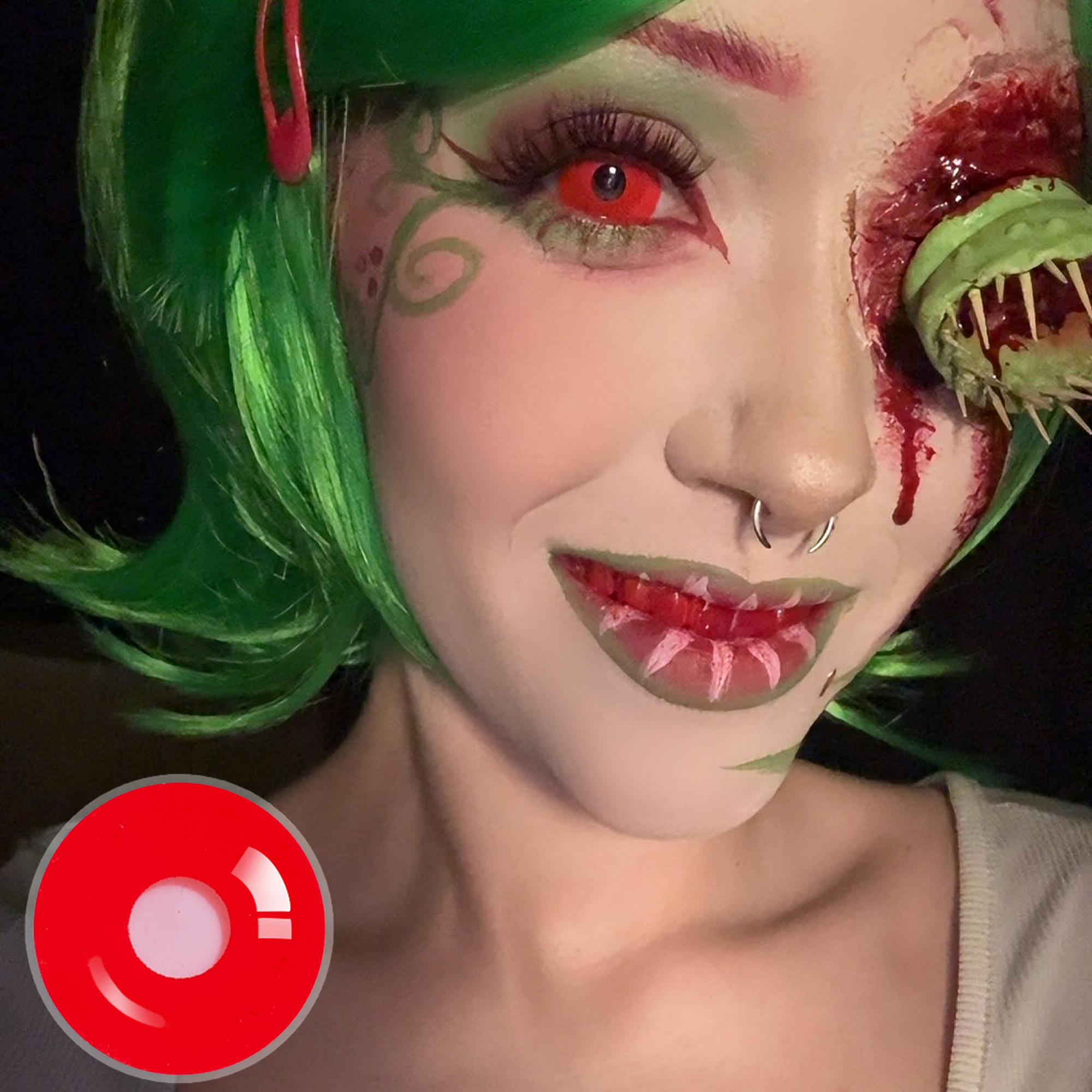 Red Demon Doll Eye Mini Sclera (Halloween) Contact Lenses (17MM)