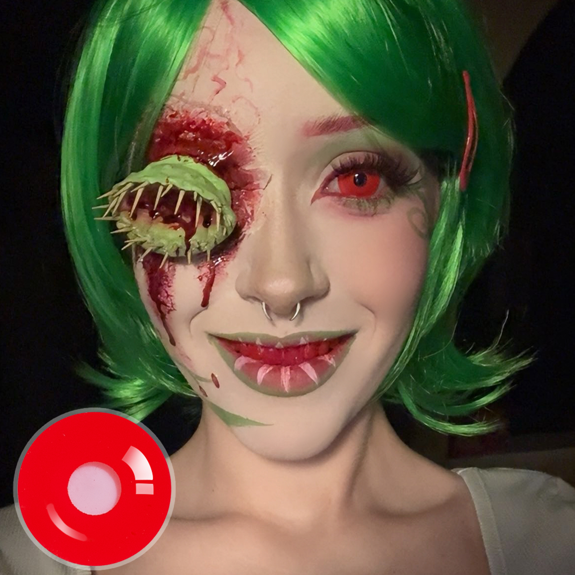 Red Demon Doll Eye Mini Sclera (Halloween) Contact Lenses (17MM)