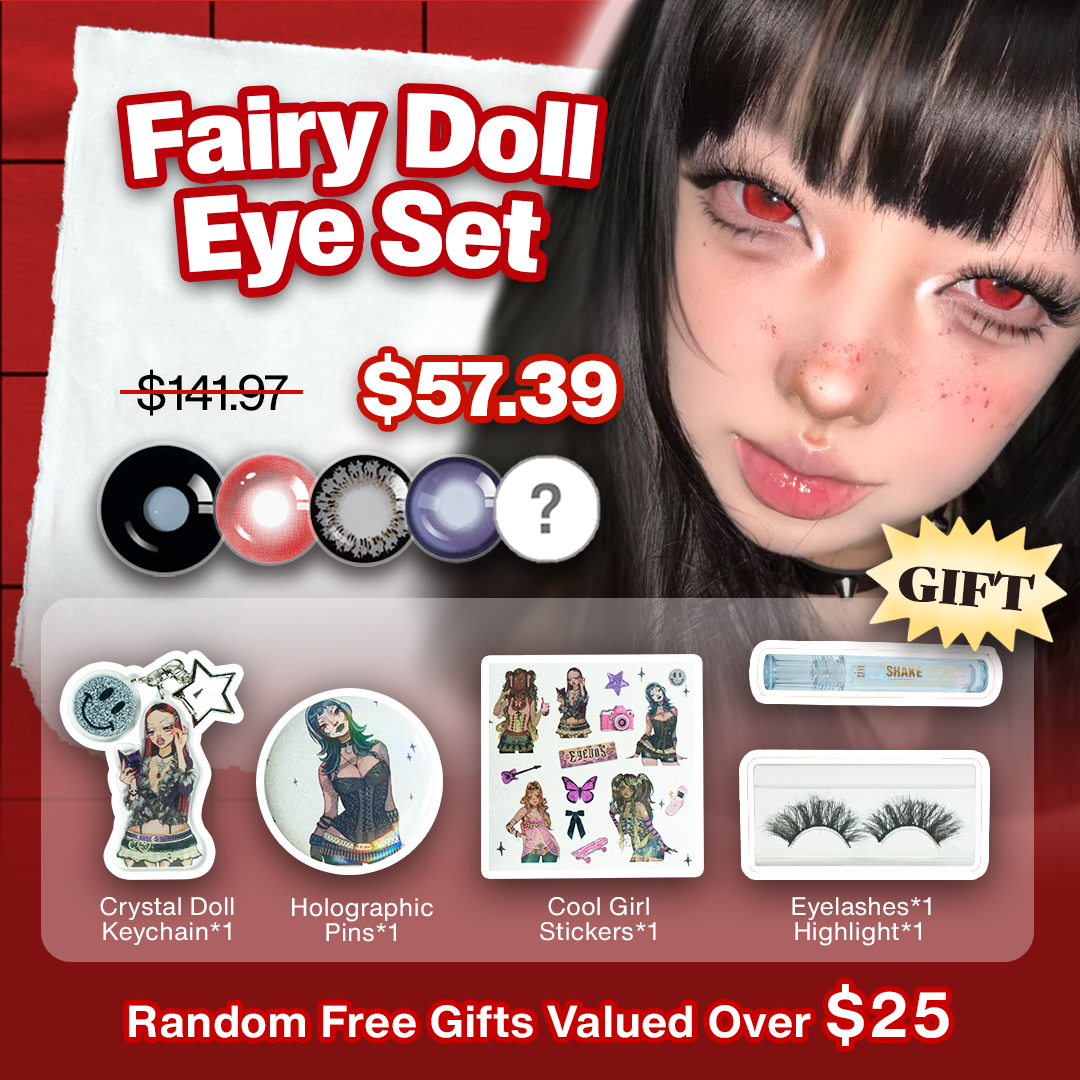 5 Pairs x Fairy Doll Eye Set | Black | Enlarge | 17mm (Customized✨)