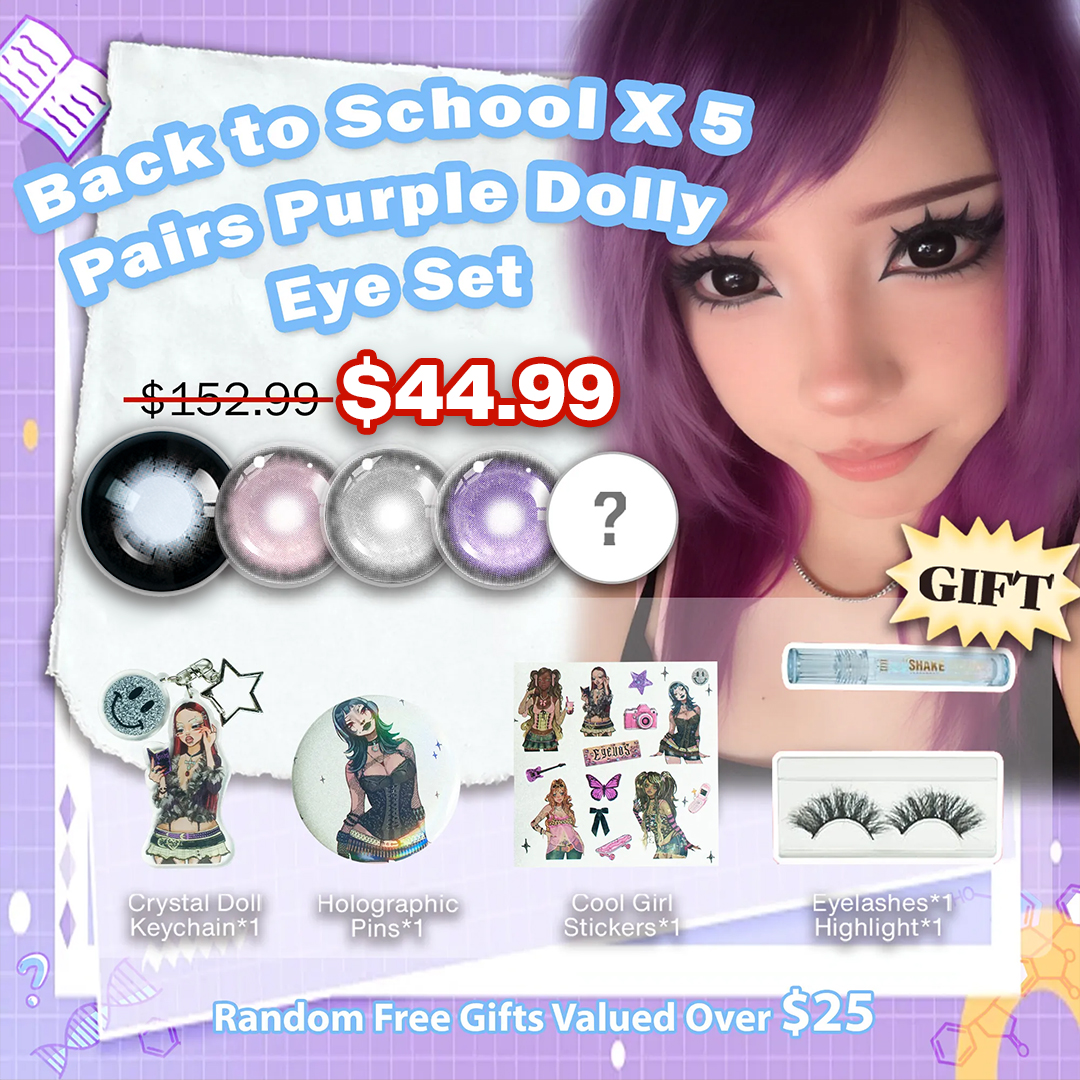 Back to School X 5 Pairs Purple Dolly Eye Set | Bigger | 16mm (Customized✨)