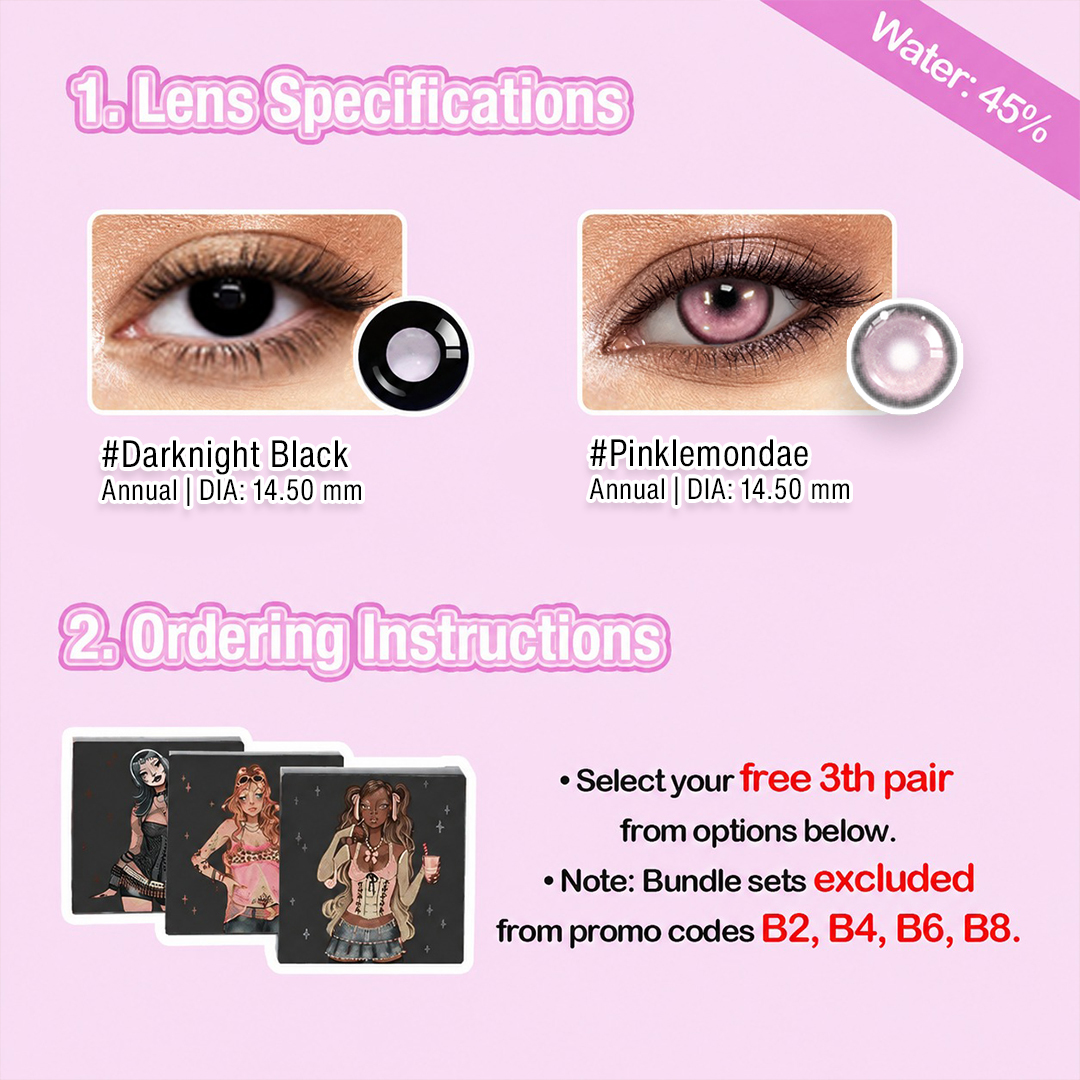3 Pairs Set | Bigger | Dolly | Enlarge | Black | 16mm (Customized✨)  