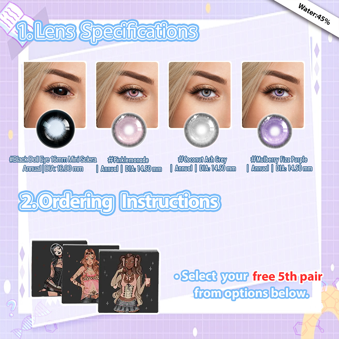Back to School X 5 Pairs Purple Dolly Eye Set | Bigger | 16mm (Customized✨)