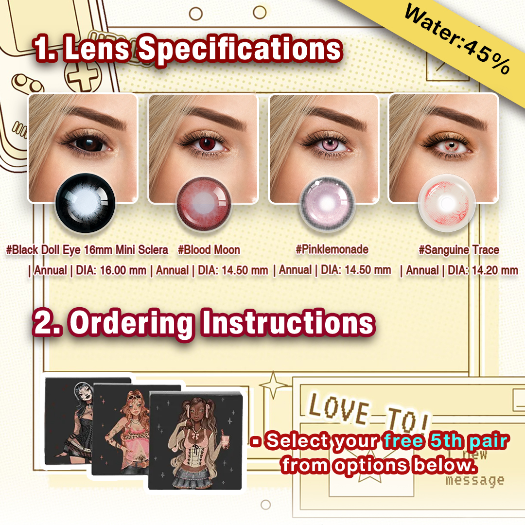 Back to School X 5 Pairs Black Bigger Eye Set | 16mm (Customized✨)