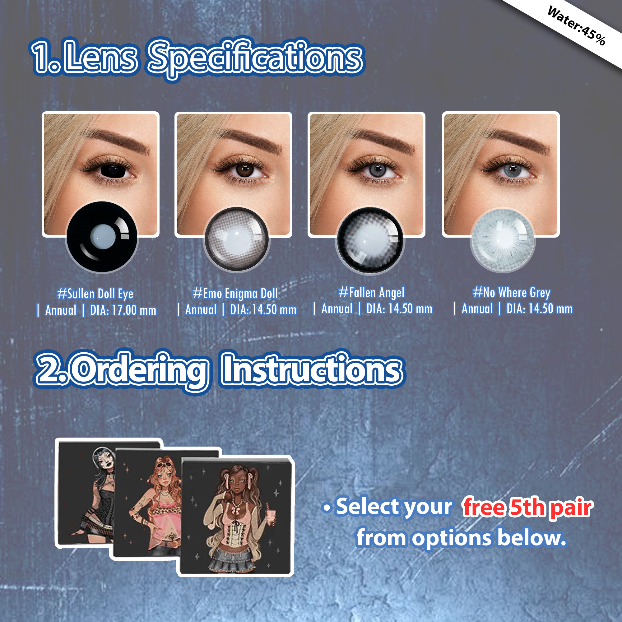 5 Pairs X Black Bigger Eye Set | Enlarge | 17mm (Customized✨)