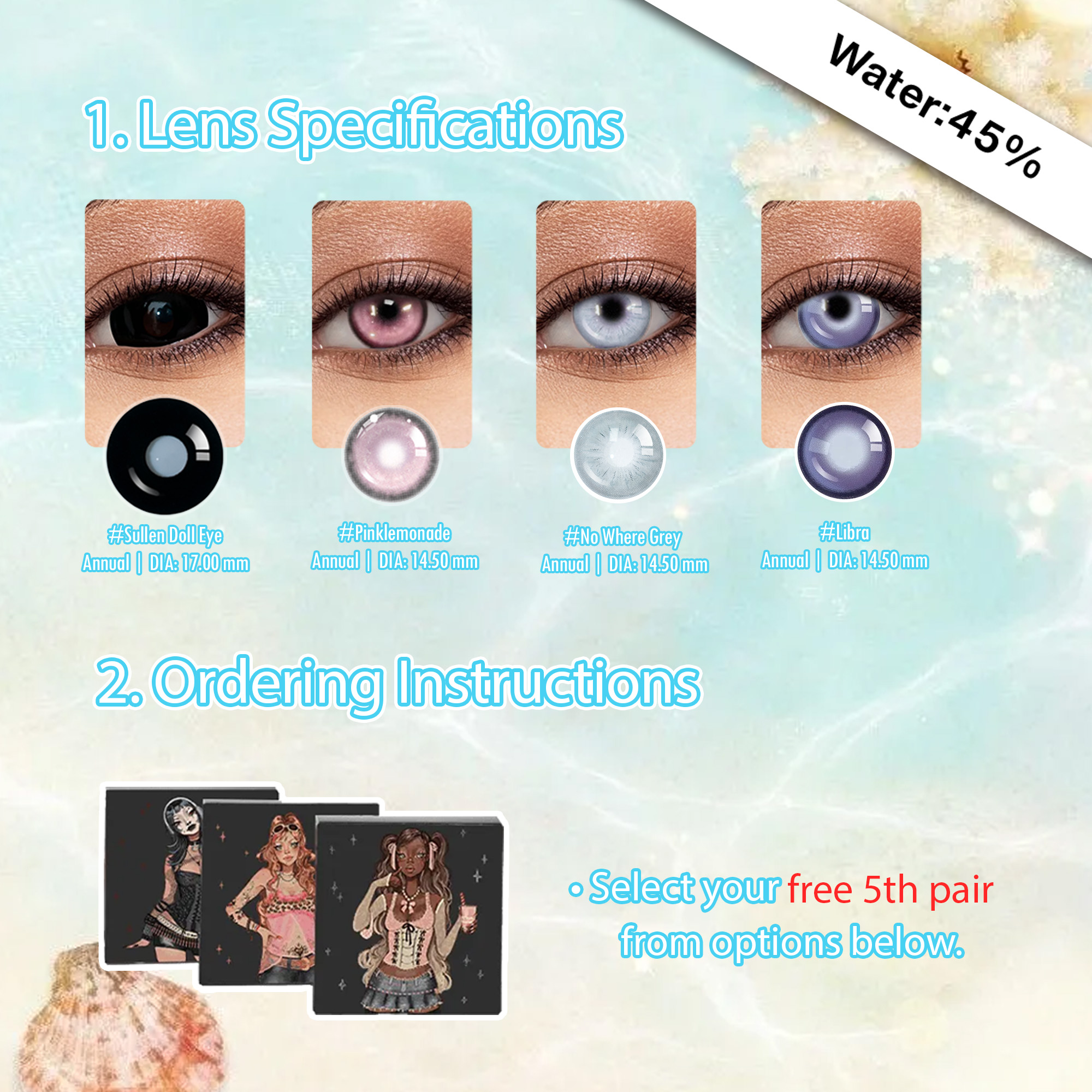 5 Pairs X Summer Essentials Dolly Set | 17mm | (Customized✨)