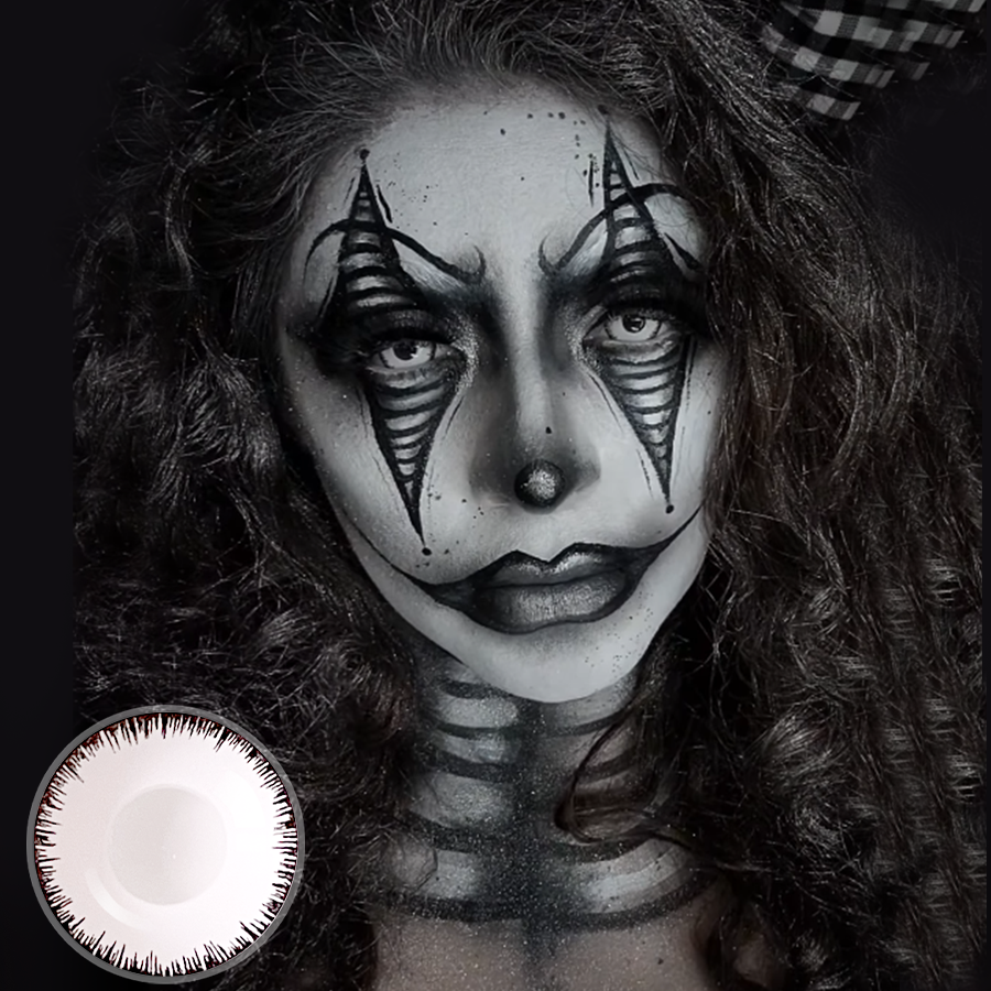 Dehs's Skeleton Doll Eye Mini Sclera (Halloween) Contact Lenses (17MM)