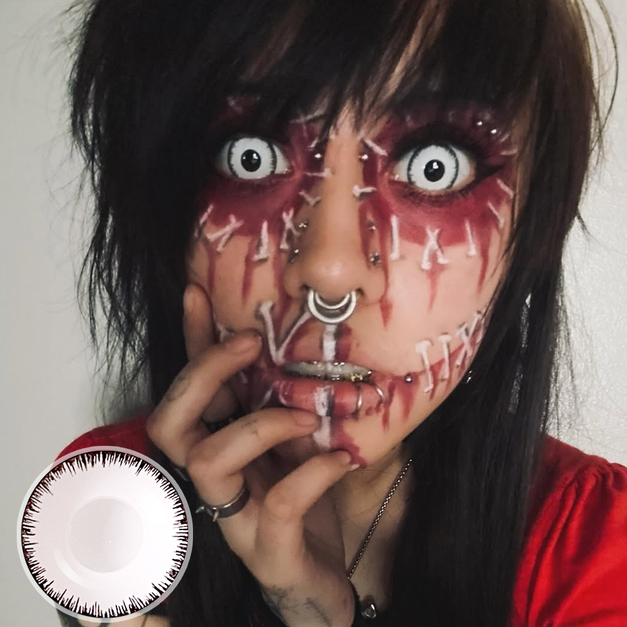 Carson's Skeleton Doll Eye Mini Sclera (Halloween) Contact Lenses (17MM)