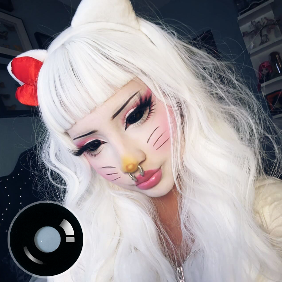 Dark Demon Doll Eye 22MM Full Sclera Contact Lenses