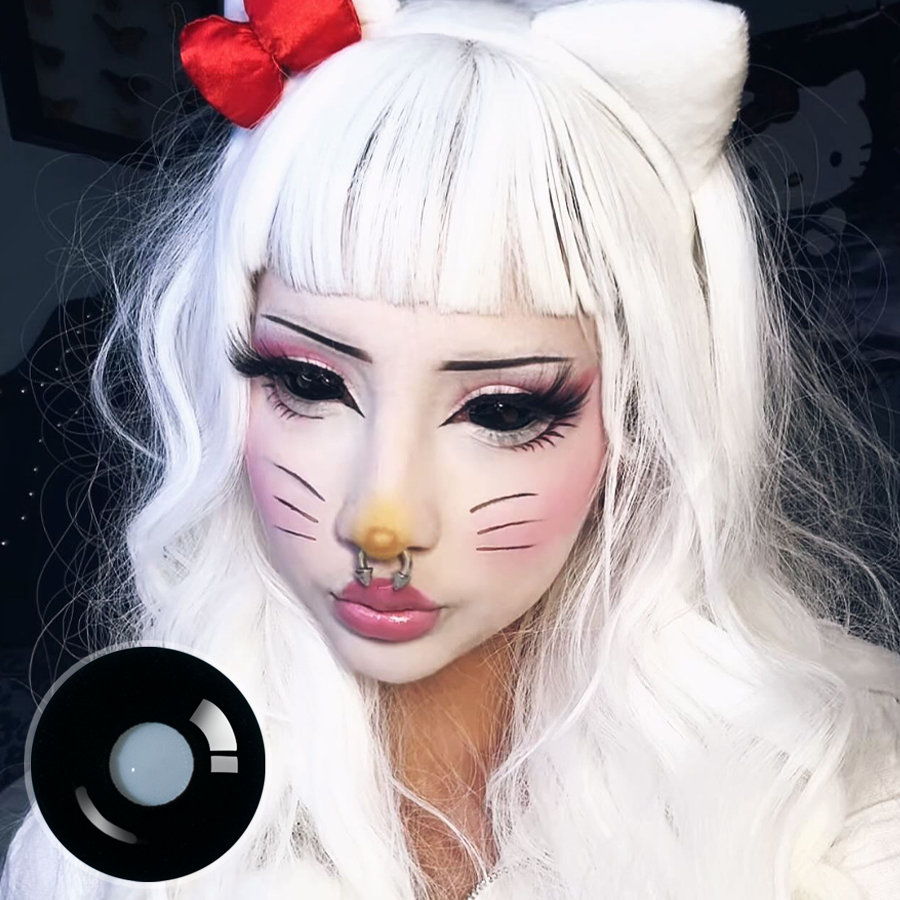 Dark Demon Doll Eye 22MM Full Sclera Contact Lenses