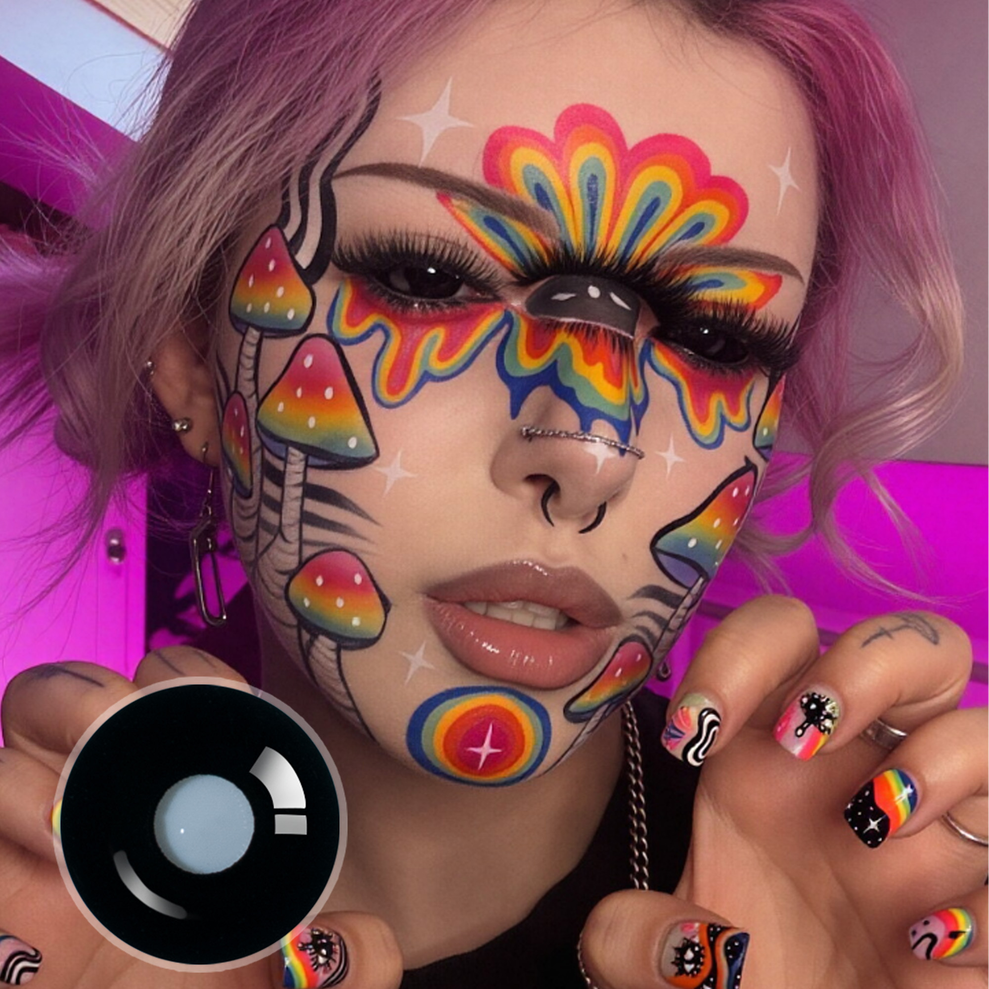 doll_em_up X Dark Demon Doll Eye 22MM Full Sclera Contact Lenses