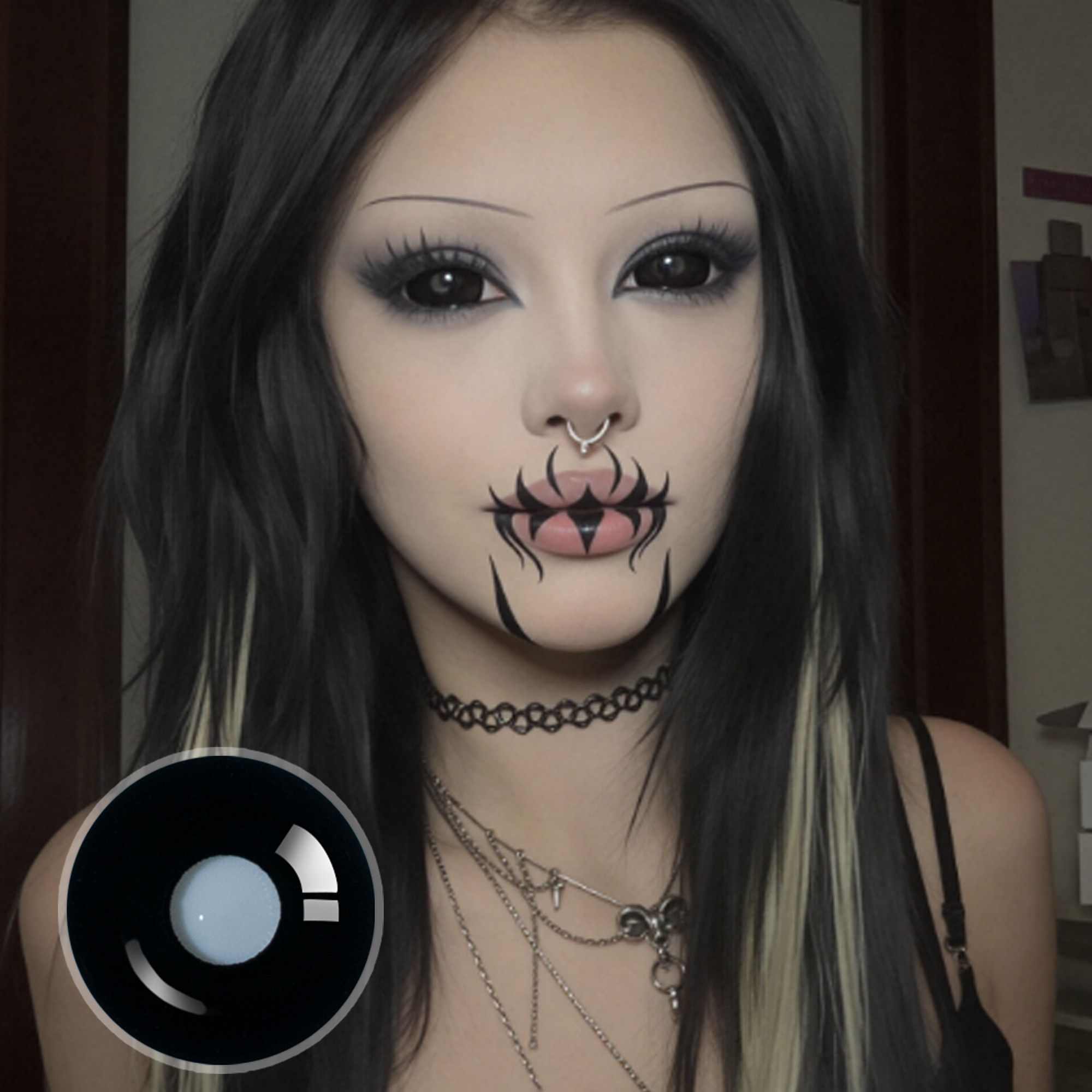 amglamm X Dark Demon Doll Eye 22MM Full Sclera Contact Lenses