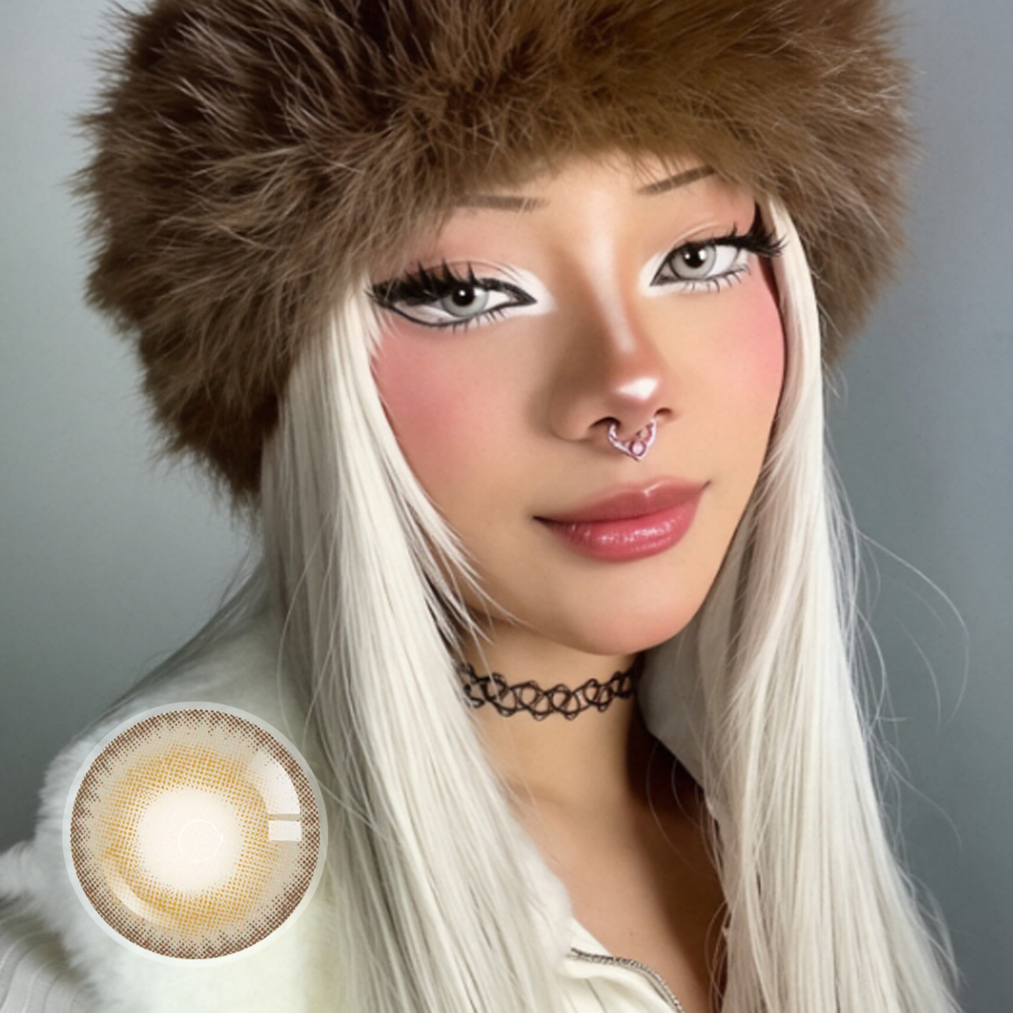 weirddoll.exe X LA Girl Grey Contact Lenses