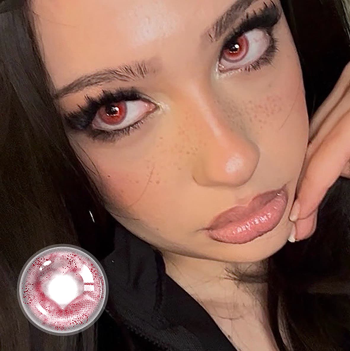 Bvbymvrii's Freckle Red Contact Lenses