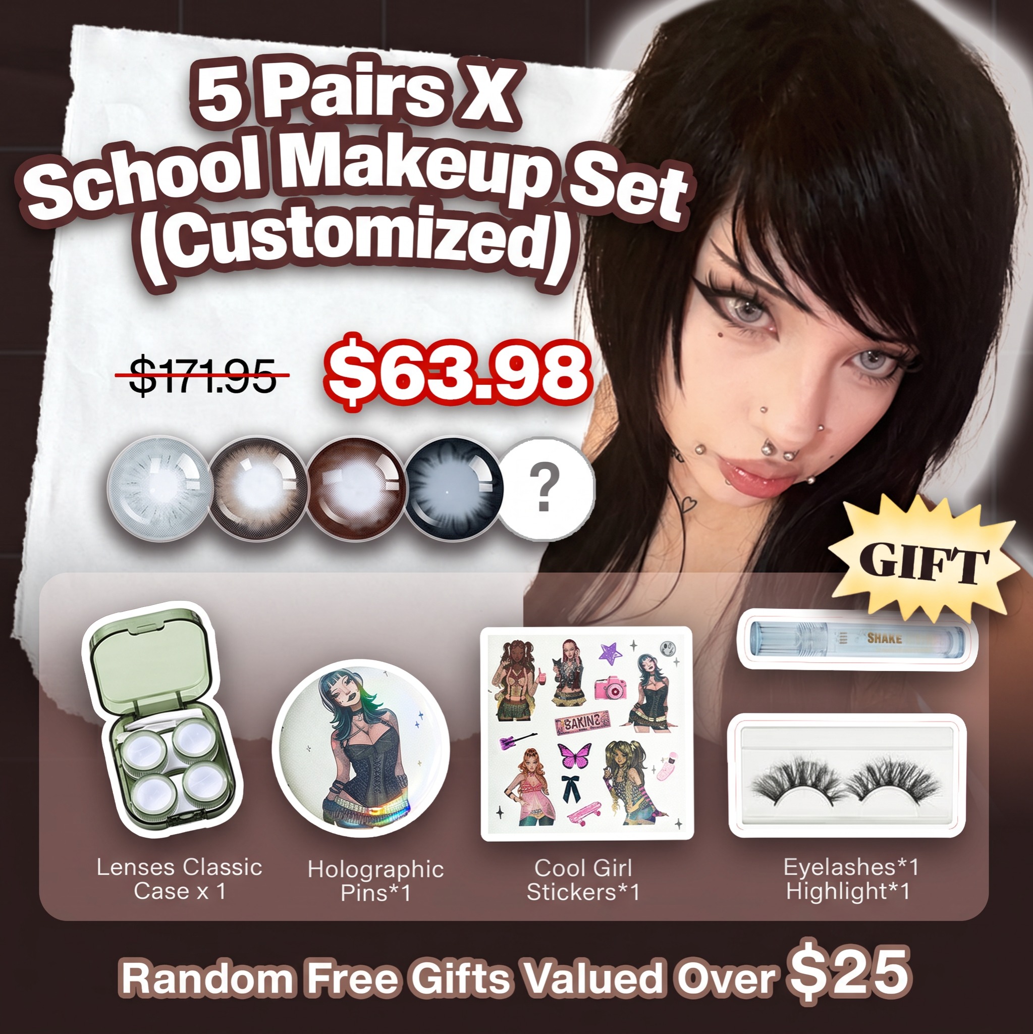 5 pairs X School Makeup Set (Customized✨) 