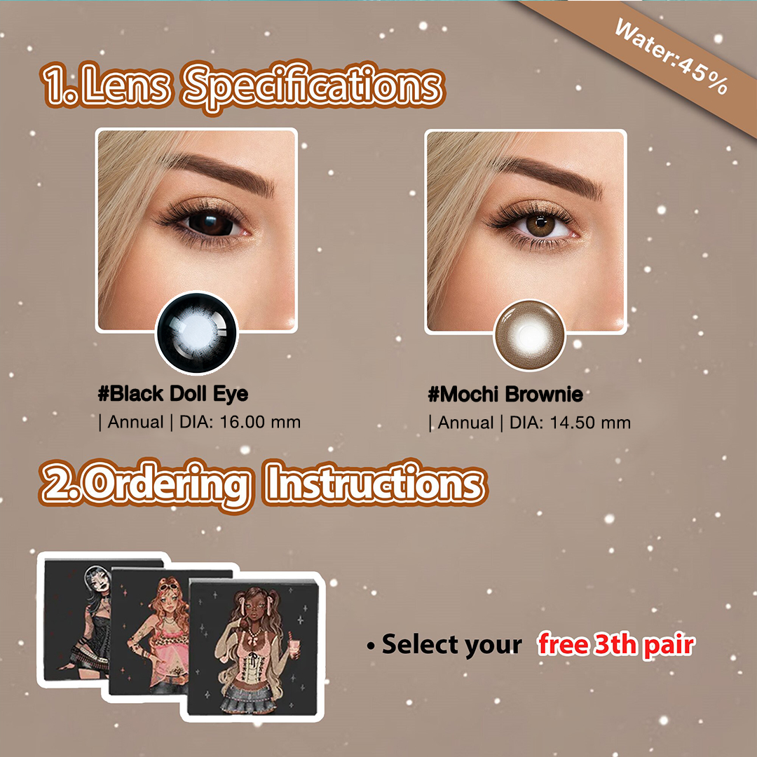 3 Pairs Black 16mm Bigger Eye Set | Enlarge (Customized✨)