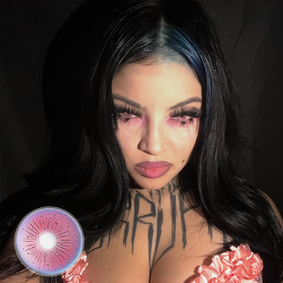 Keezhxx's Pink Star Contact Lenses