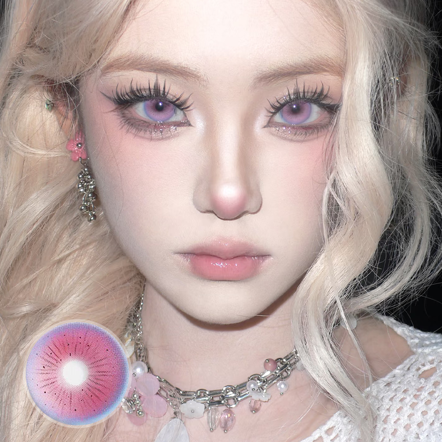 Pink Star Contact Lenses