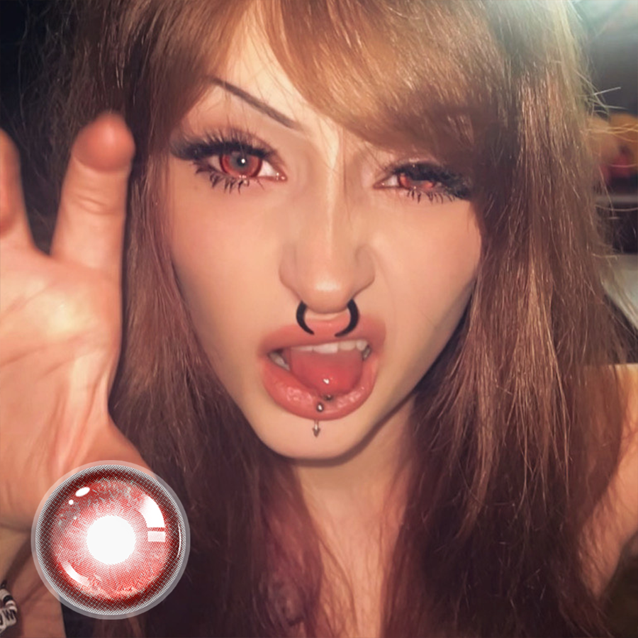 ac1dbabi3's Ember Red Contact Lenses