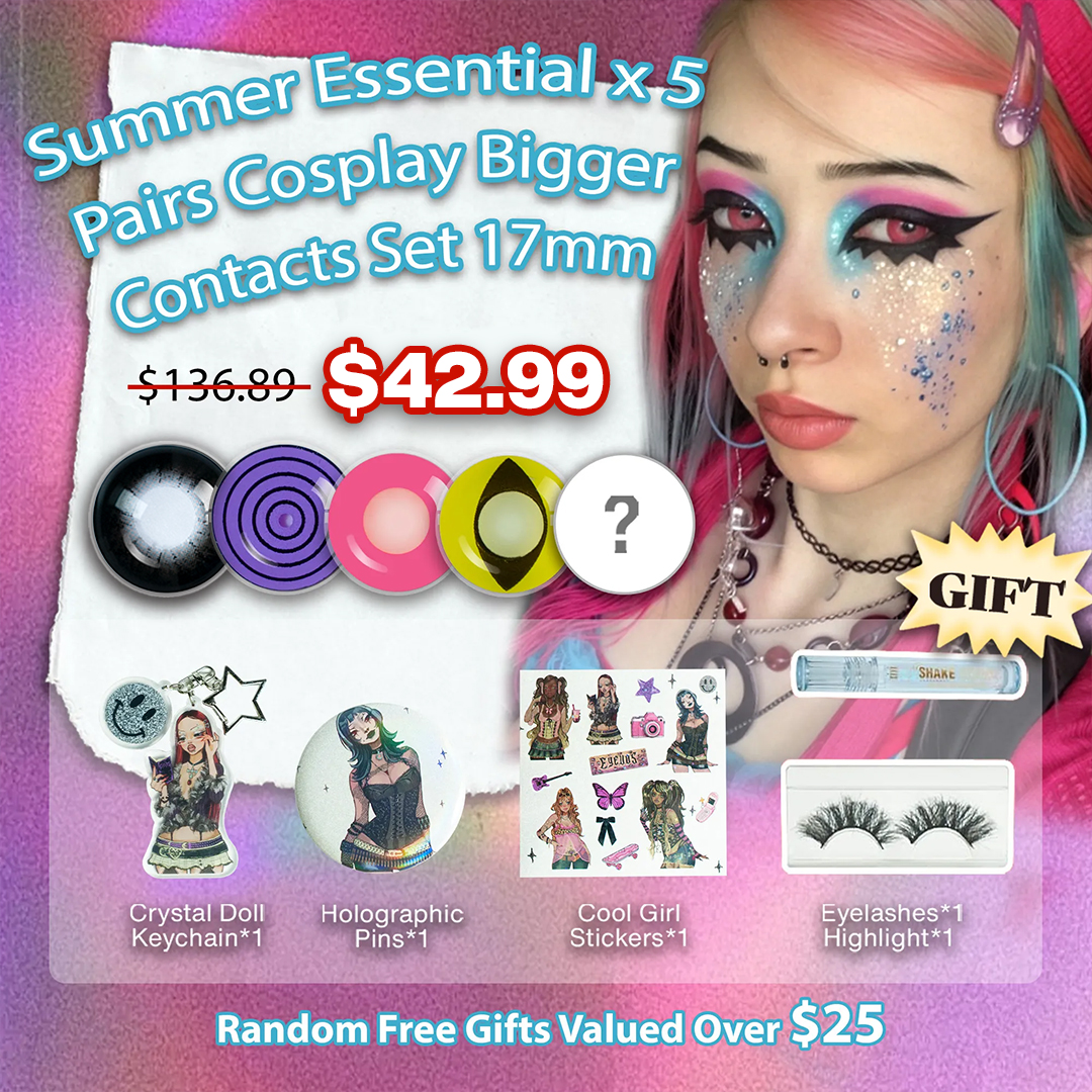 Summer Essential x 5 Pairs Cosplay Bigger Contacts Set  | Enlarge | 16mm (Customized✨)