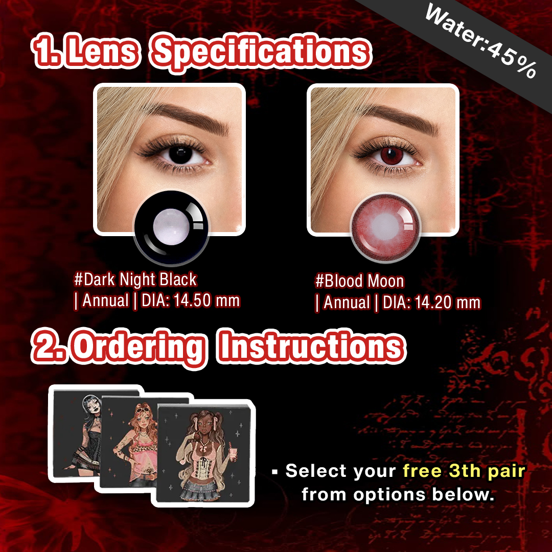  3 Pairs X Gothic Dolly Eye Set | Enlarge (Customized✨)