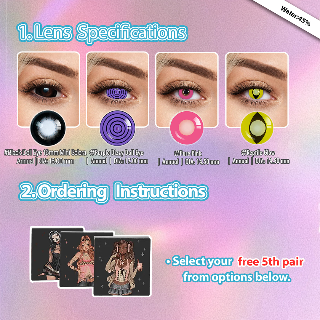 Summer Essential x 5 Pairs Cosplay Bigger Contacts Set  | Enlarge | 16mm (Customized✨)