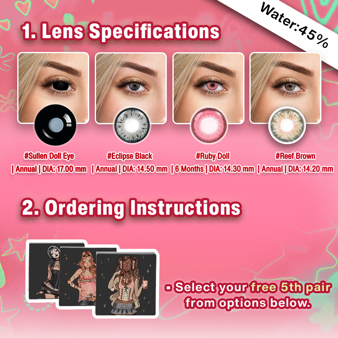 Back to School X 5 Pairs Black Bigger Eye Set | 17mm (Customized✨)