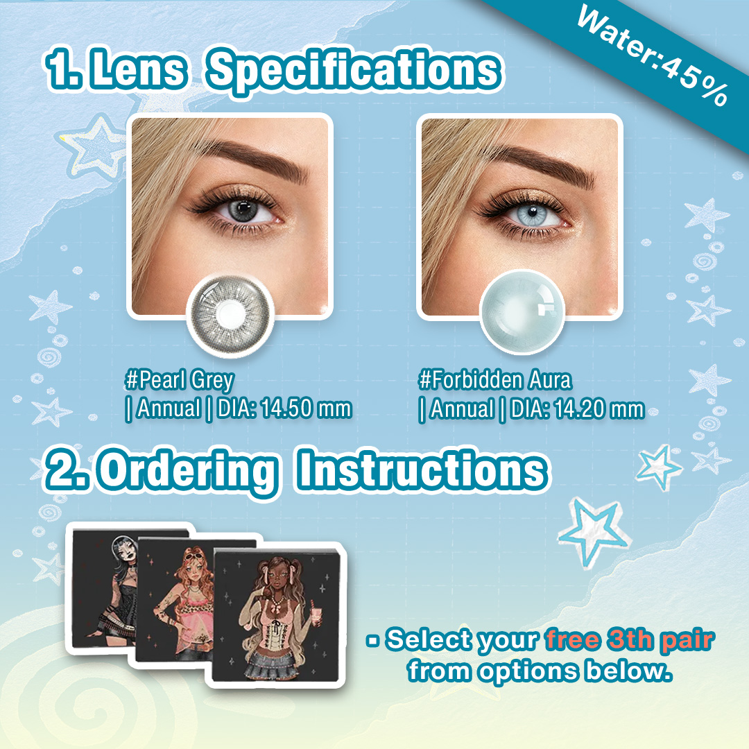 Back to School X 3 Pairs Blue Dolly Eye Set | Bigger (Customized✨)