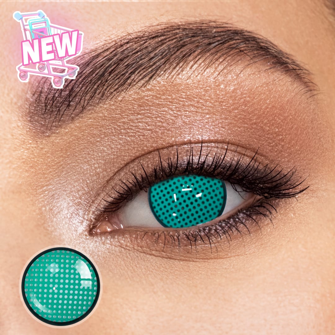Gridding Green Contact Lenses