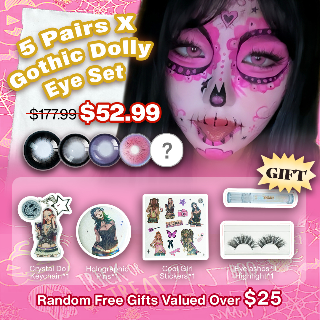  5 Pairs X Gothic Dolly Eye Set | Enlarge (Customized✨)