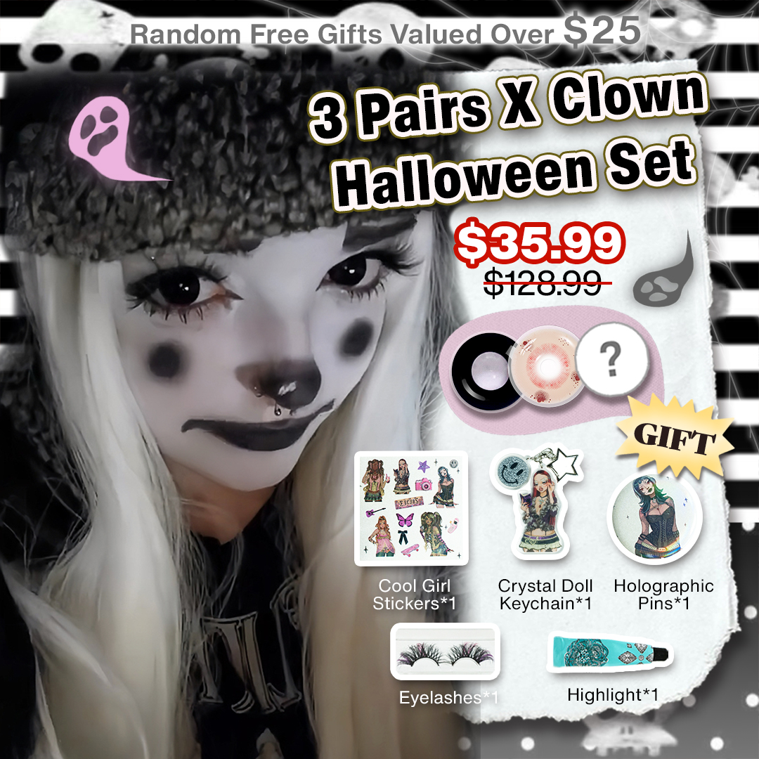 3 Pairs X Clown Halloween Set | Enlarge (Customized✨)