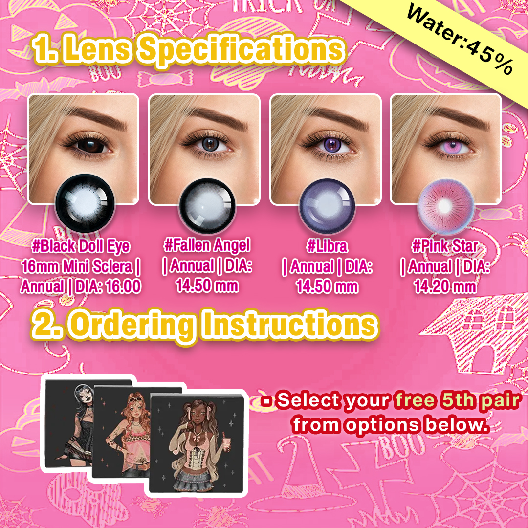  5 Pairs X Gothic Dolly Eye Set | Enlarge (Customized✨)