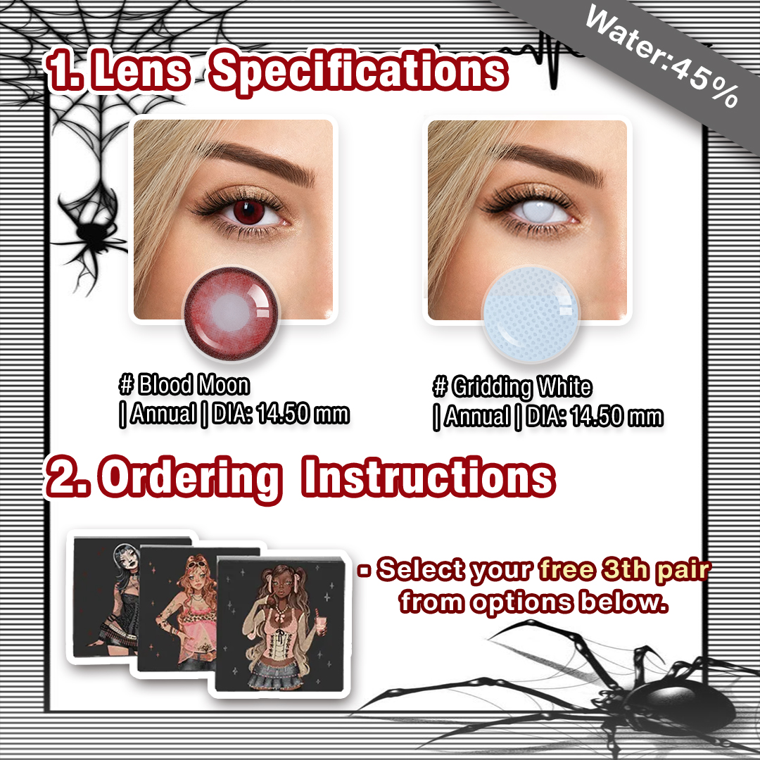 3 Pairs X White Dolly Eye Halloween Set (Customized✨)
