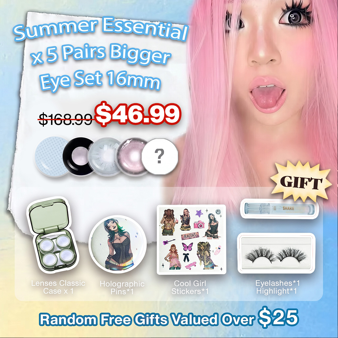 Summer Essential X 5 Pairs Bigger Eye Set 16mm | 1 Year (Customized✨)