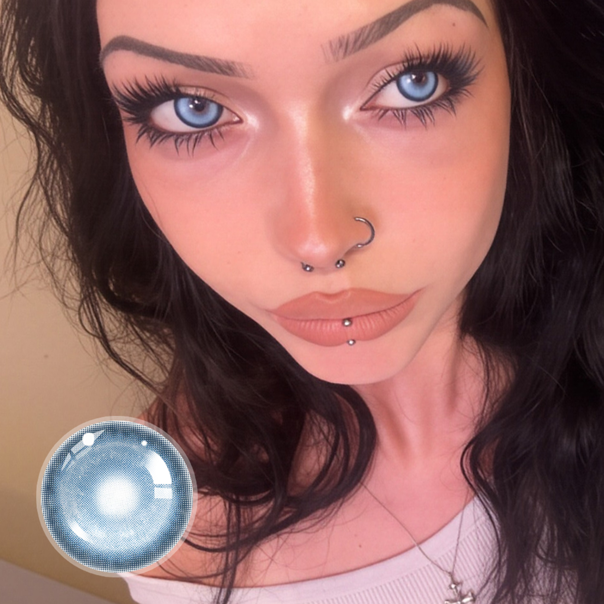 Rose X Blue Lychee Contact Lenses