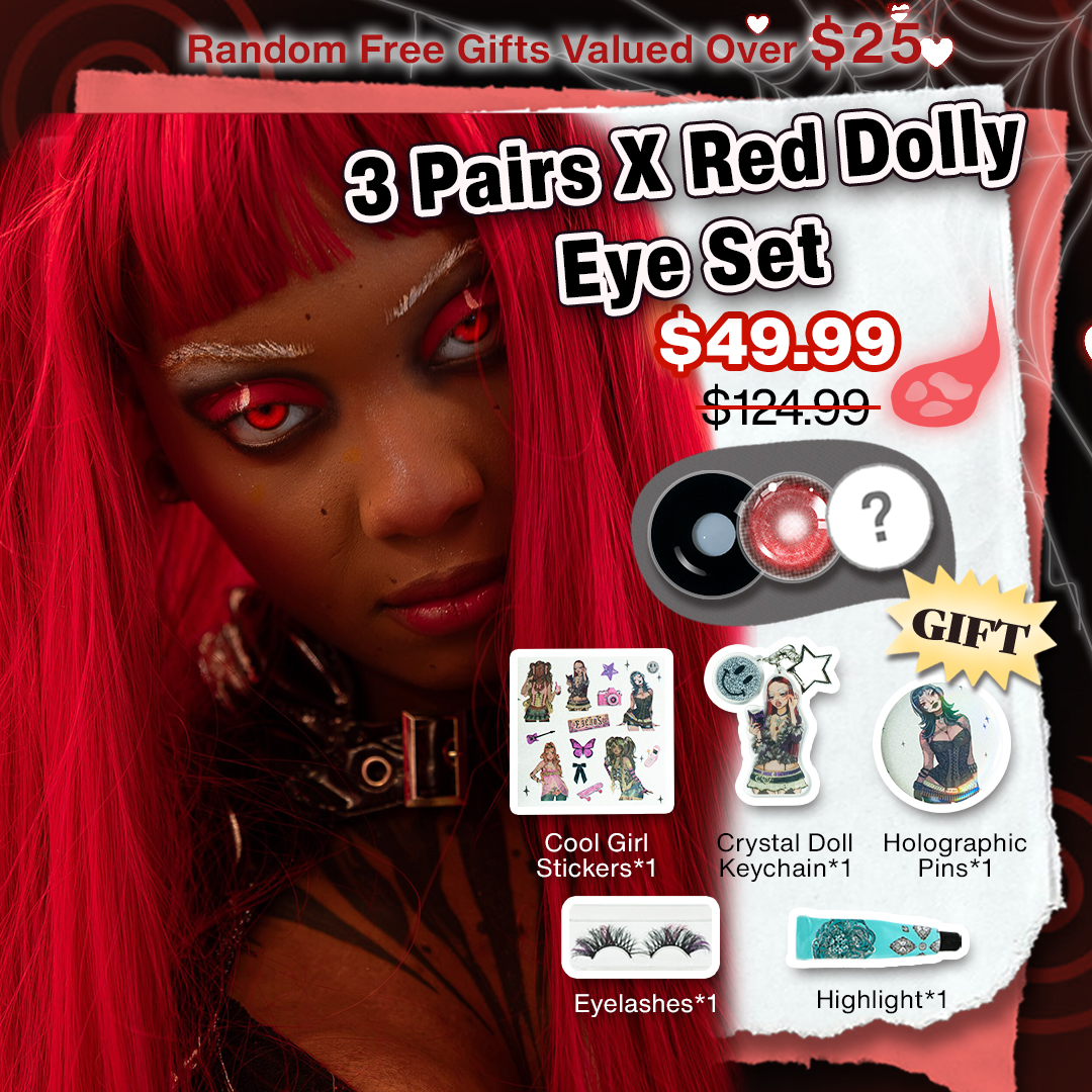 3 Pairs X Red Dolly Eye Set | Enlarge (Customized✨)