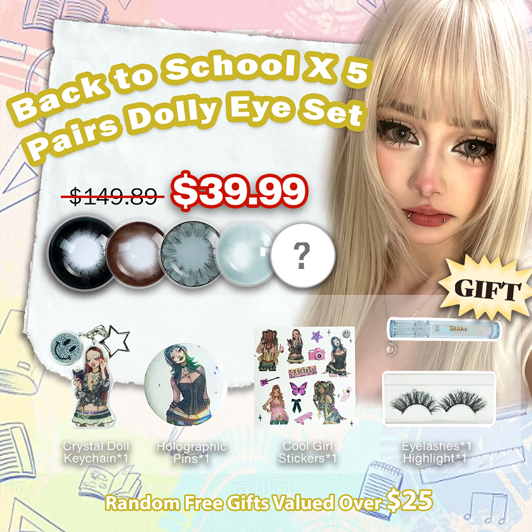 Back to School X 5 Pairs Dolly Eye Set | Enlarge | 16mm (Customized✨)